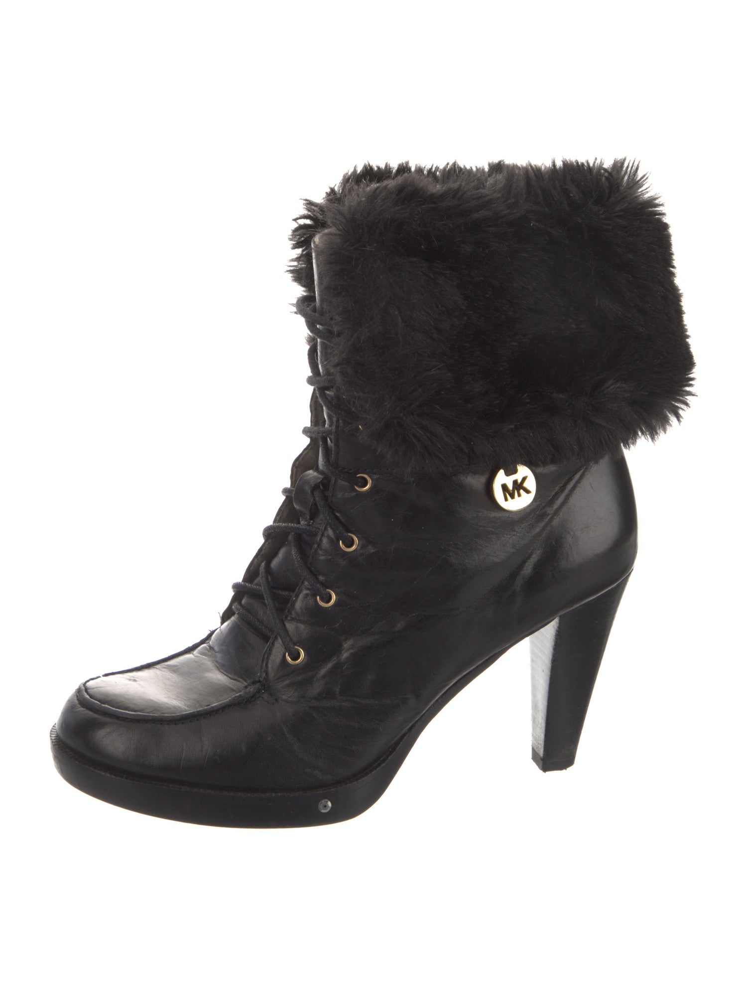 Michael Kors Leather Lace-Up Boots