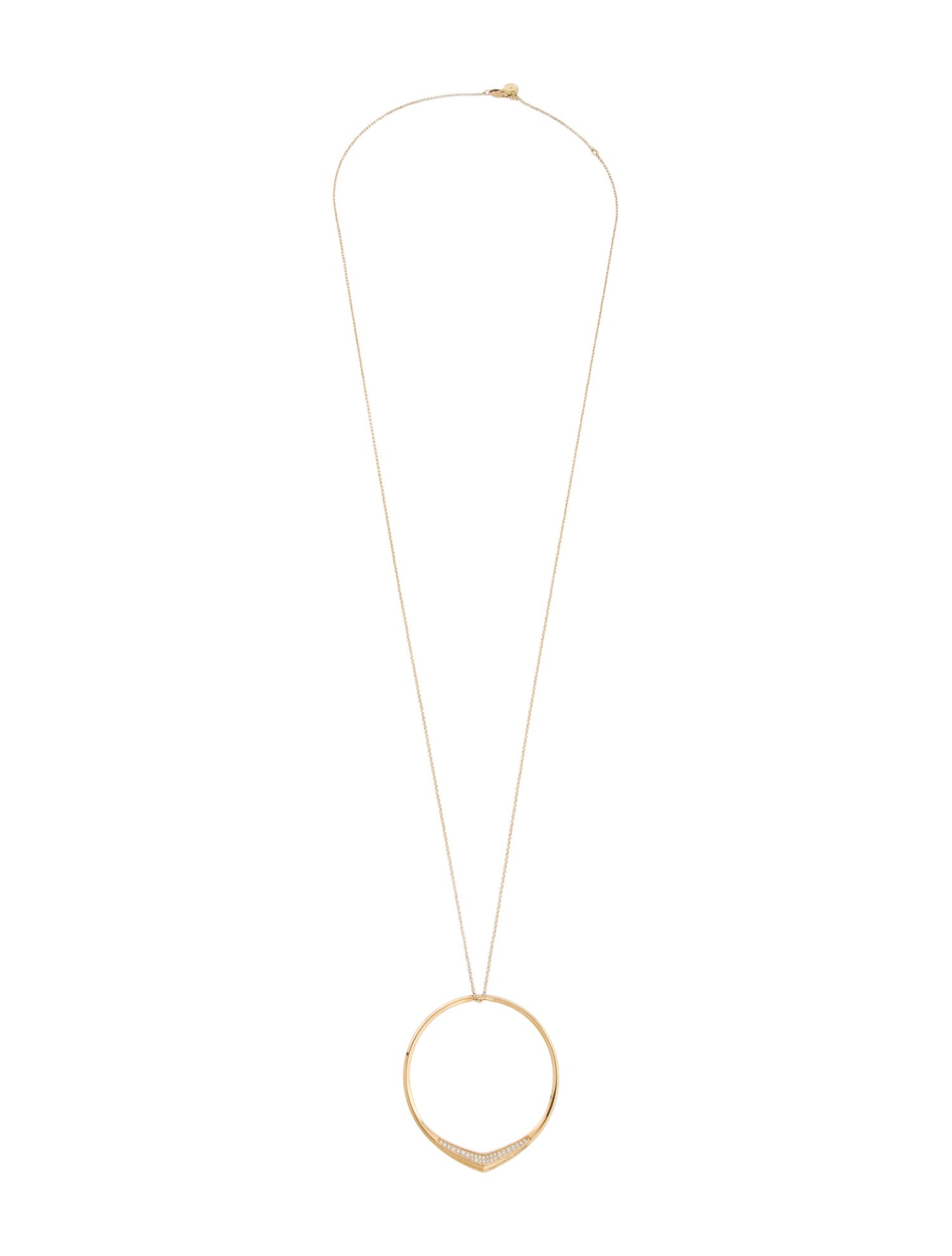 Michael Kors Gold Hoop Pave Crystal Pendant Necklace