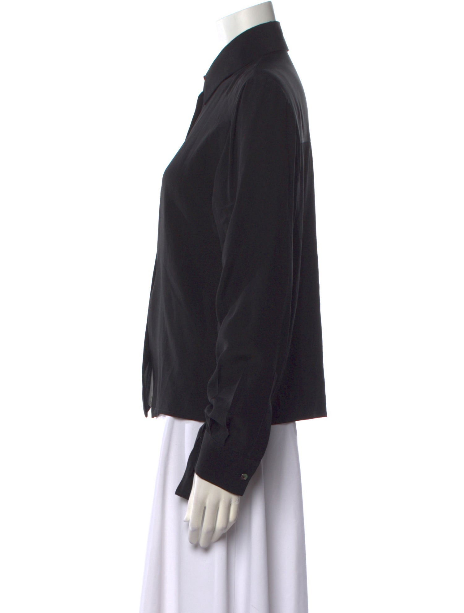 Michael Kors Collection Long Sleeve Button-Up Top