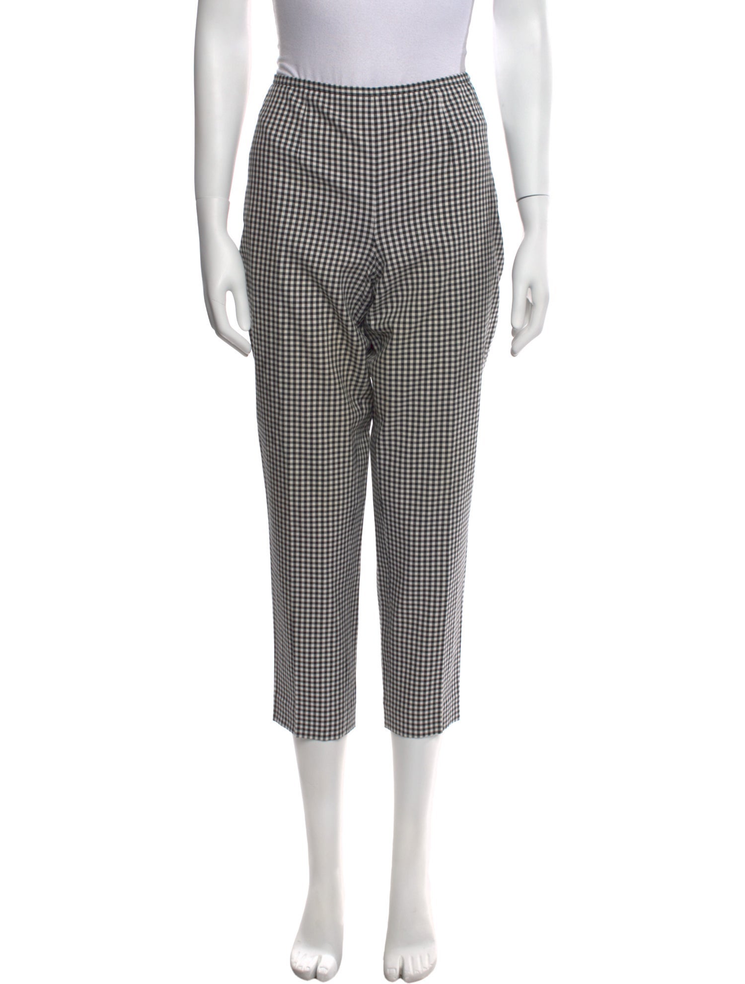 Michael Kors Collection Plaid Print Straight Leg Pants