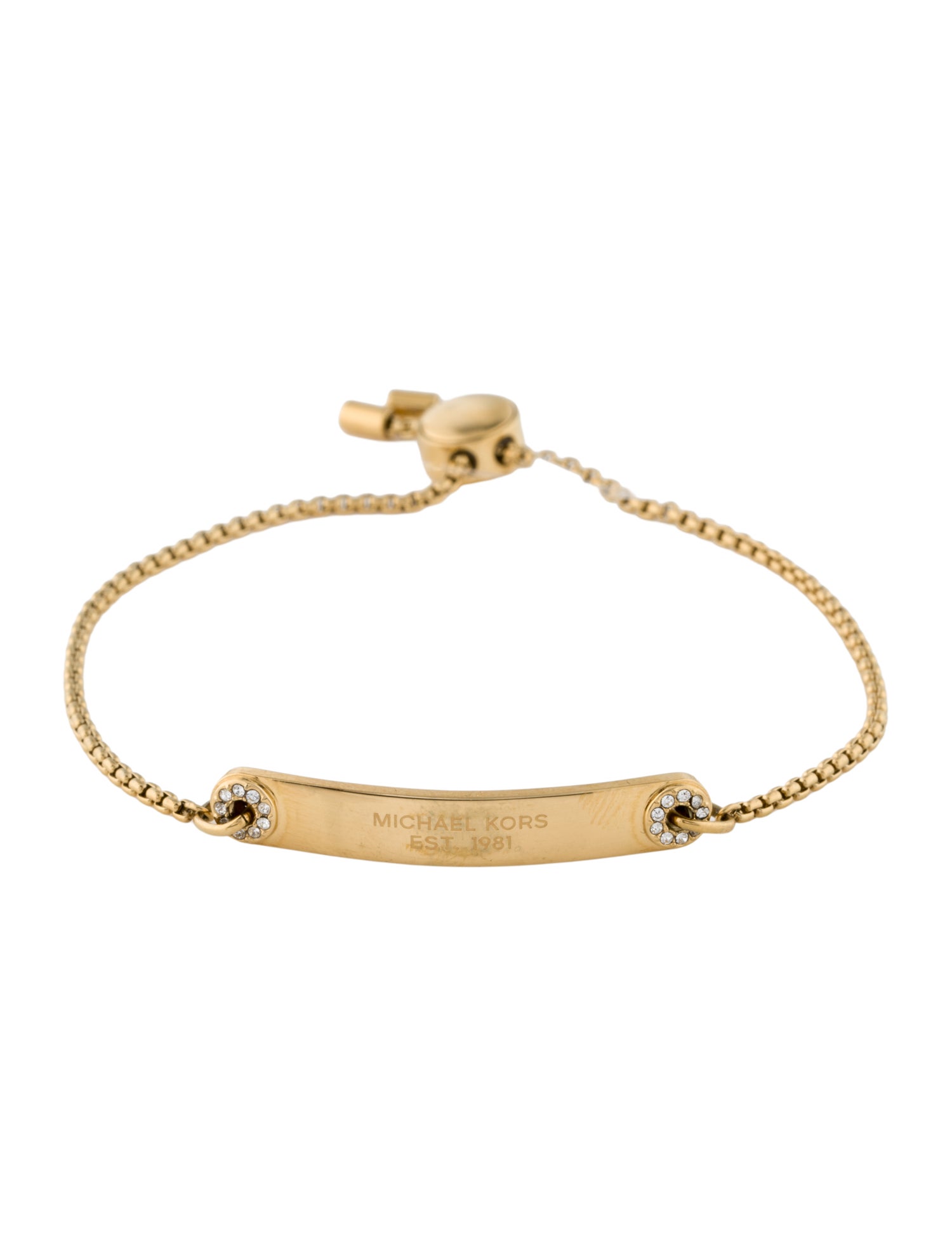 Michael Kors Logo Plaque Slider Bracelet