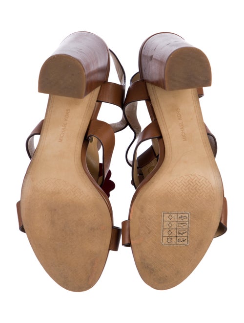 Michael Kors Leather T-Strap Sandals