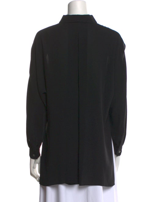 Michael Kors Silk Mock Neck Button-Up Top