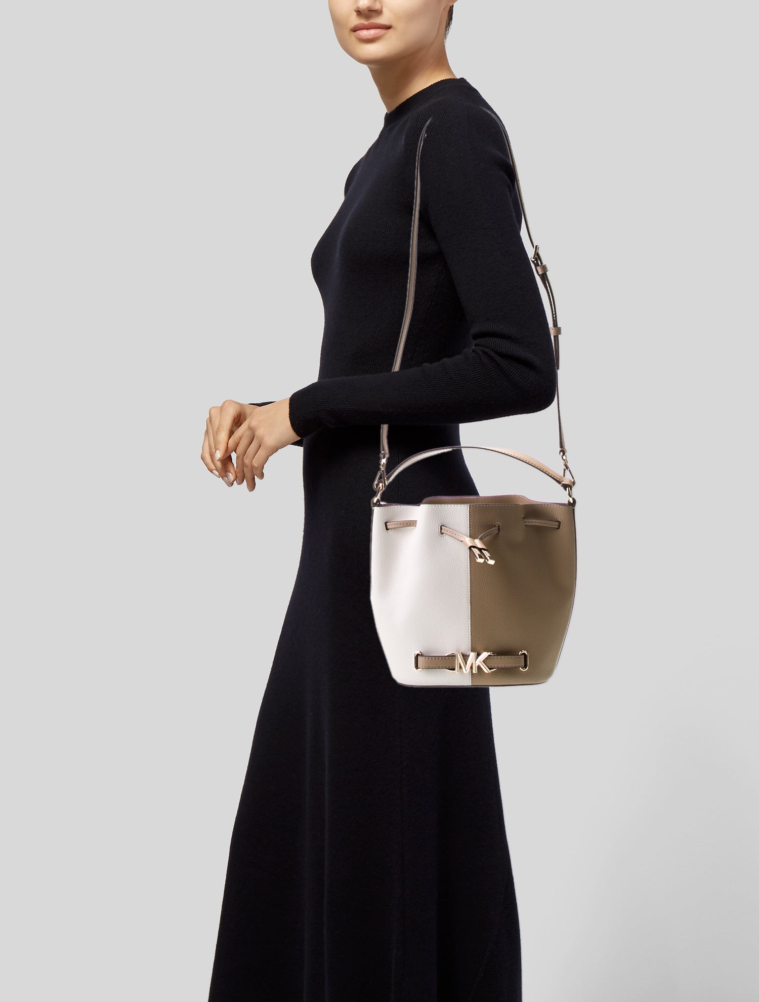 Michael Kors Leather Bucket Bag