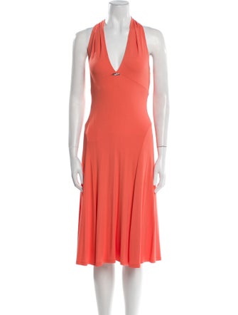 Michael Kors V-Neck Midi Length Dress