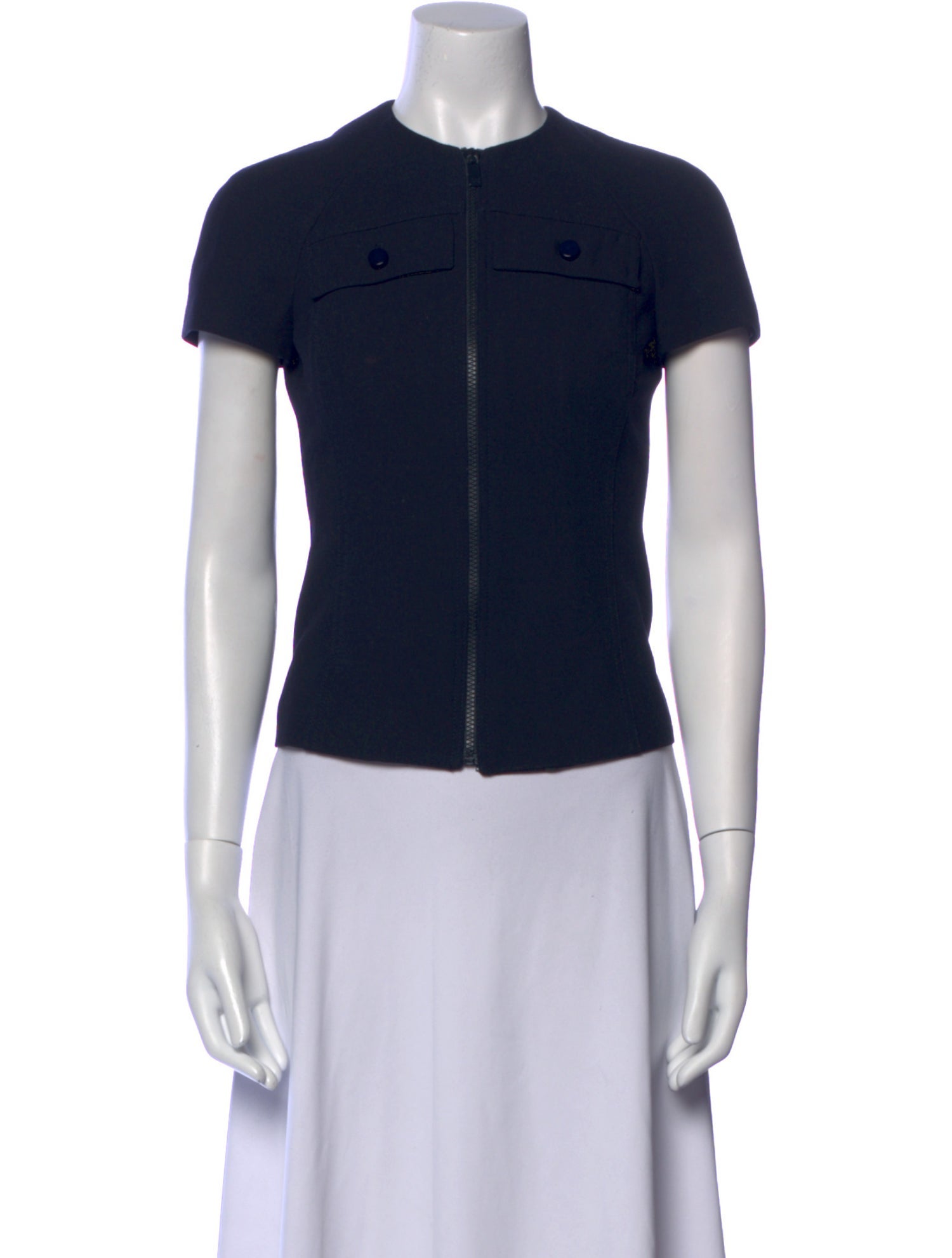 Michael Kors Virgin Wool Crew Neck Crop Top