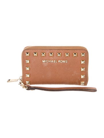 Michael Kors Wallets Saffiano Leather Printed Wristlet