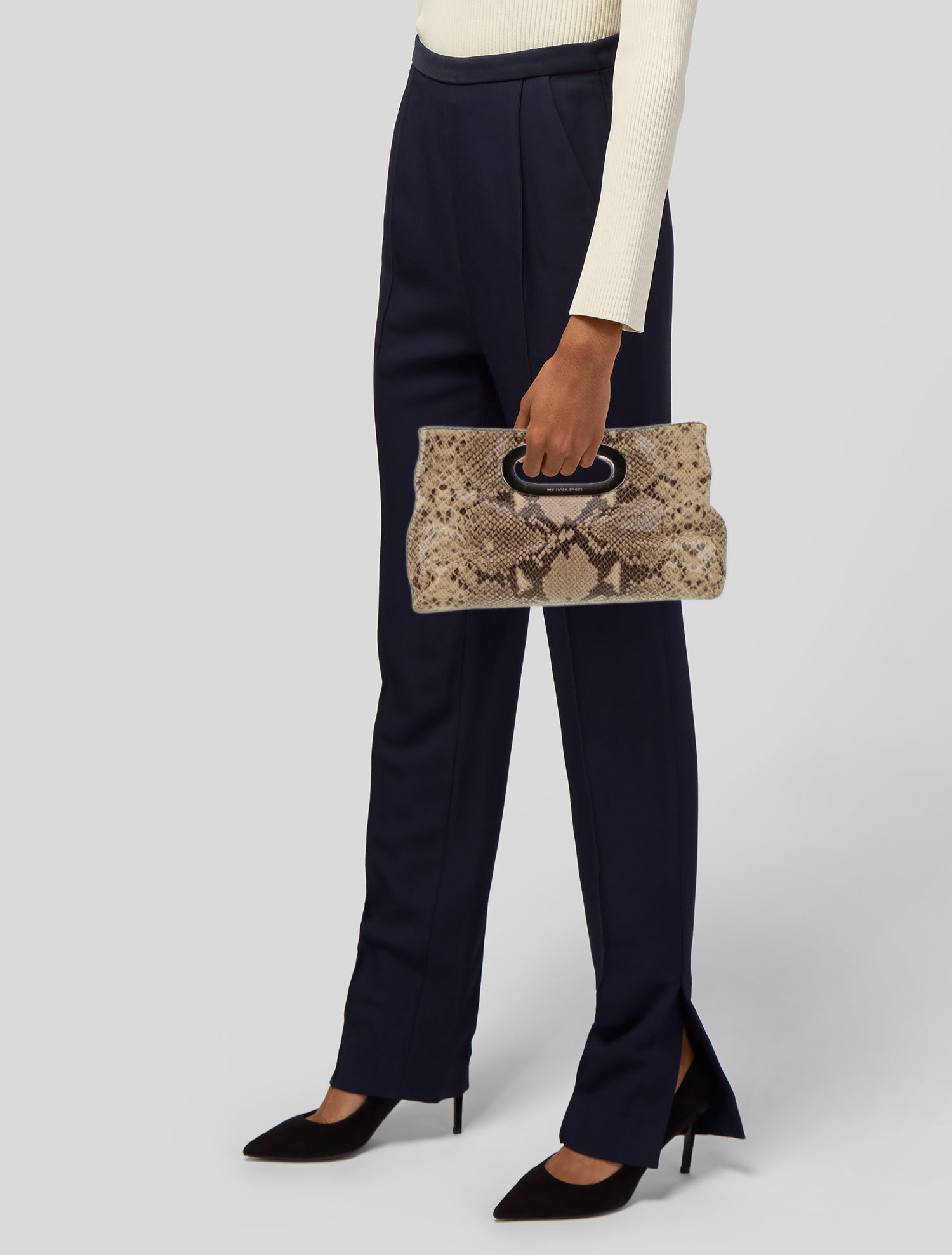 Michael Kors Embossed Leather Top Handle Bag