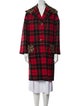 Michael Kors Virgin Wool Plaid Print Peacoat