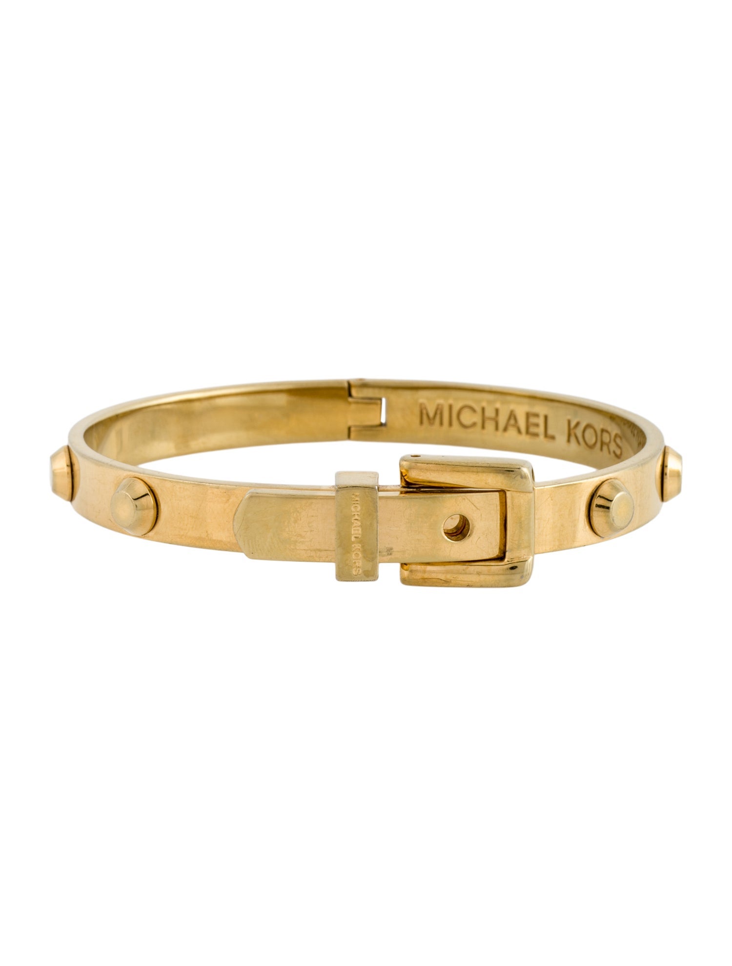 Michael Kors Studded Buckle Hinged Bangle Bracelet