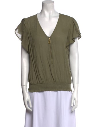 Michael Kors V-Neck Short Sleeve Blouse