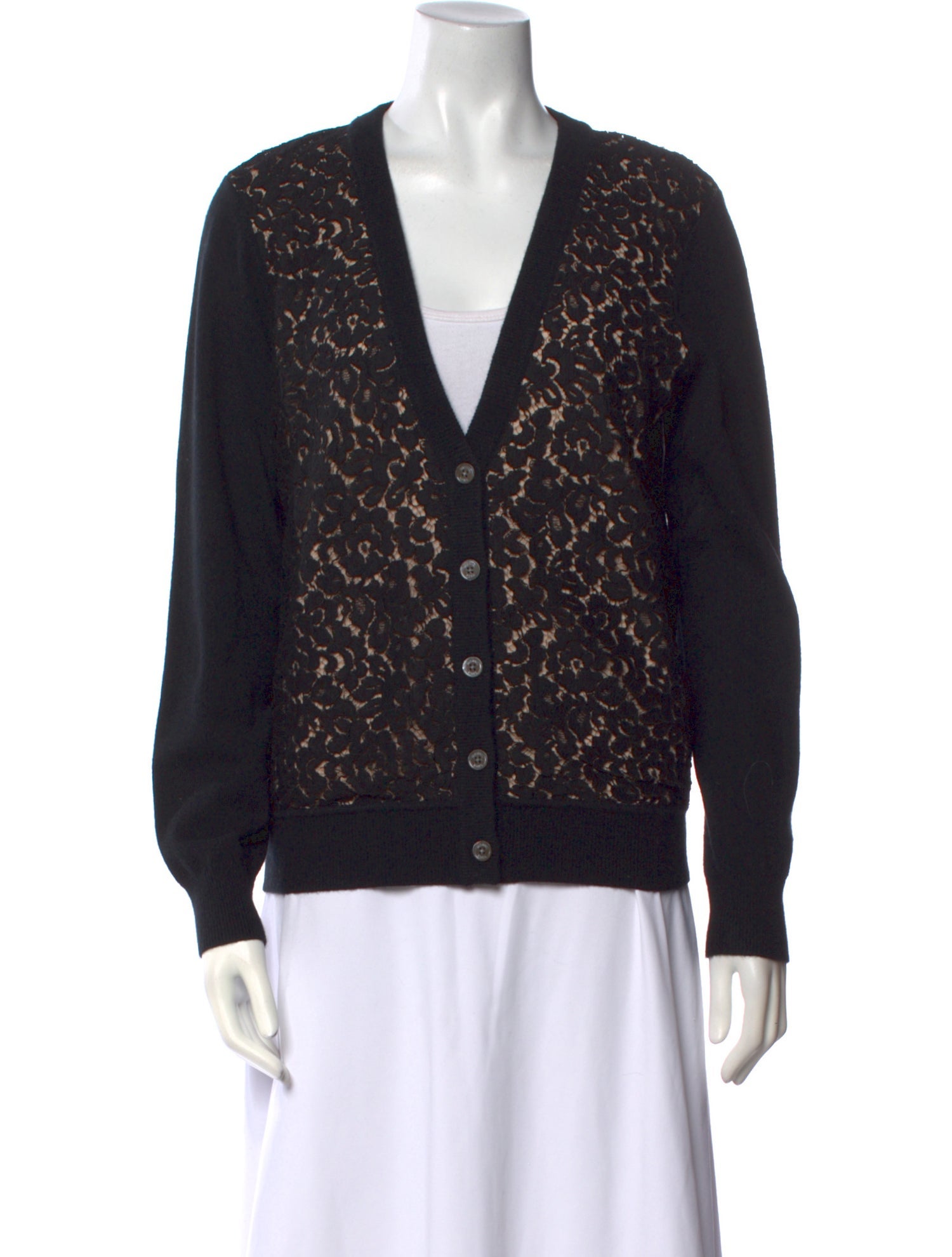 Michael Kors Cashmere Lace Pattern Sweater