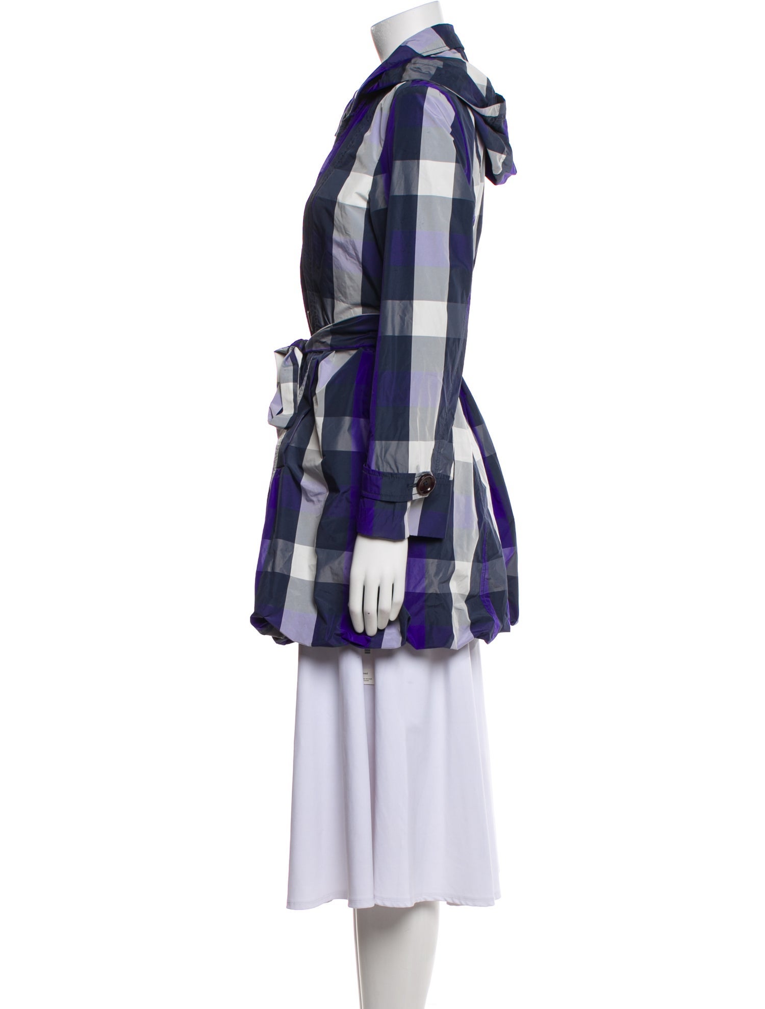 Michael Kors Plaid Print Trench Coat