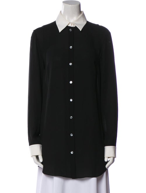 Michael Kors Silk Long Sleeve Button-Up Top