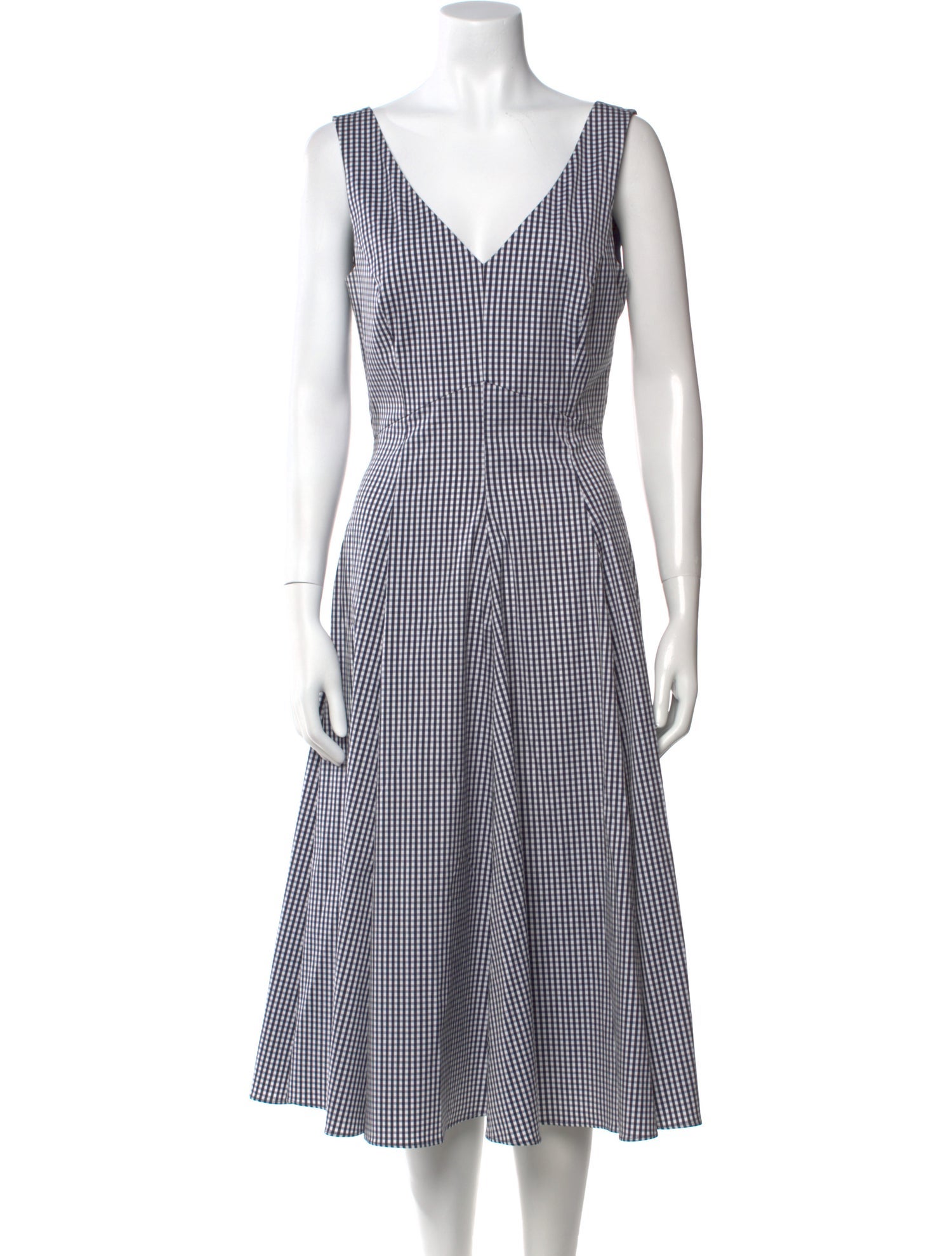 Michael Kors Plaid Print Midi Length Dress