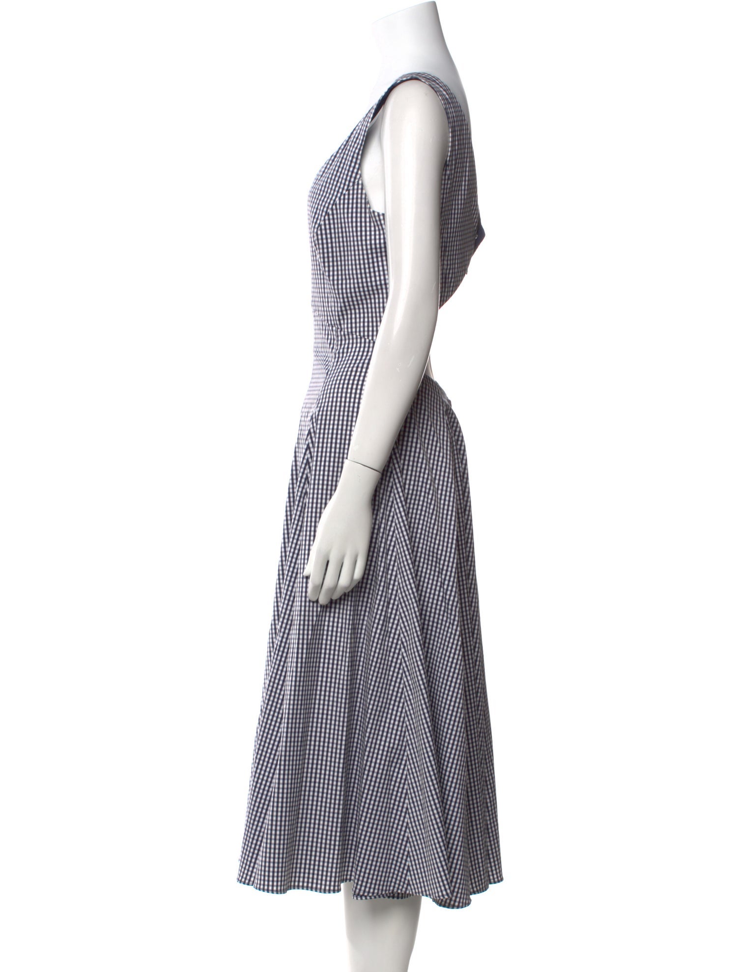 Michael Kors Plaid Print Midi Length Dress