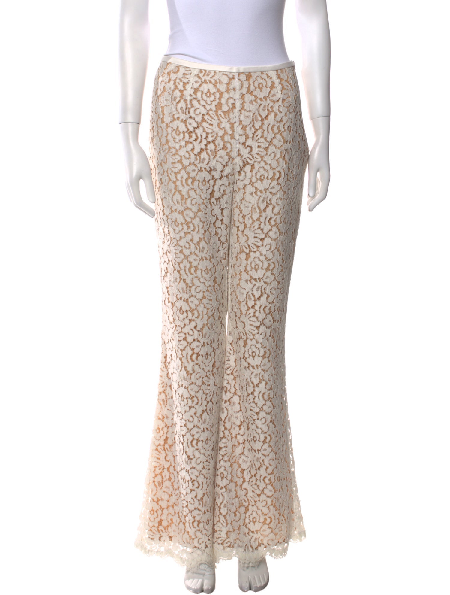 Michael Kors Lace Pattern Wide Leg Pants