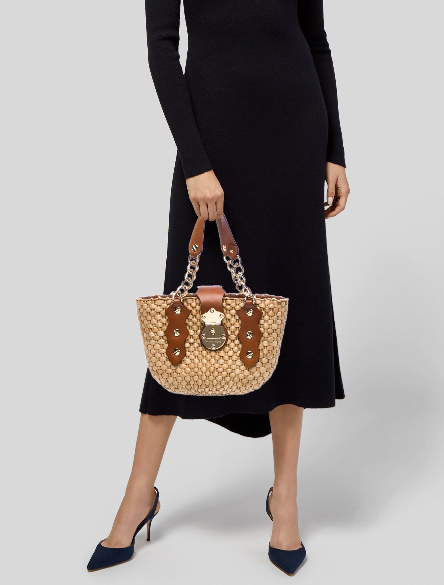Michael Kors Straw Top Handle Bag