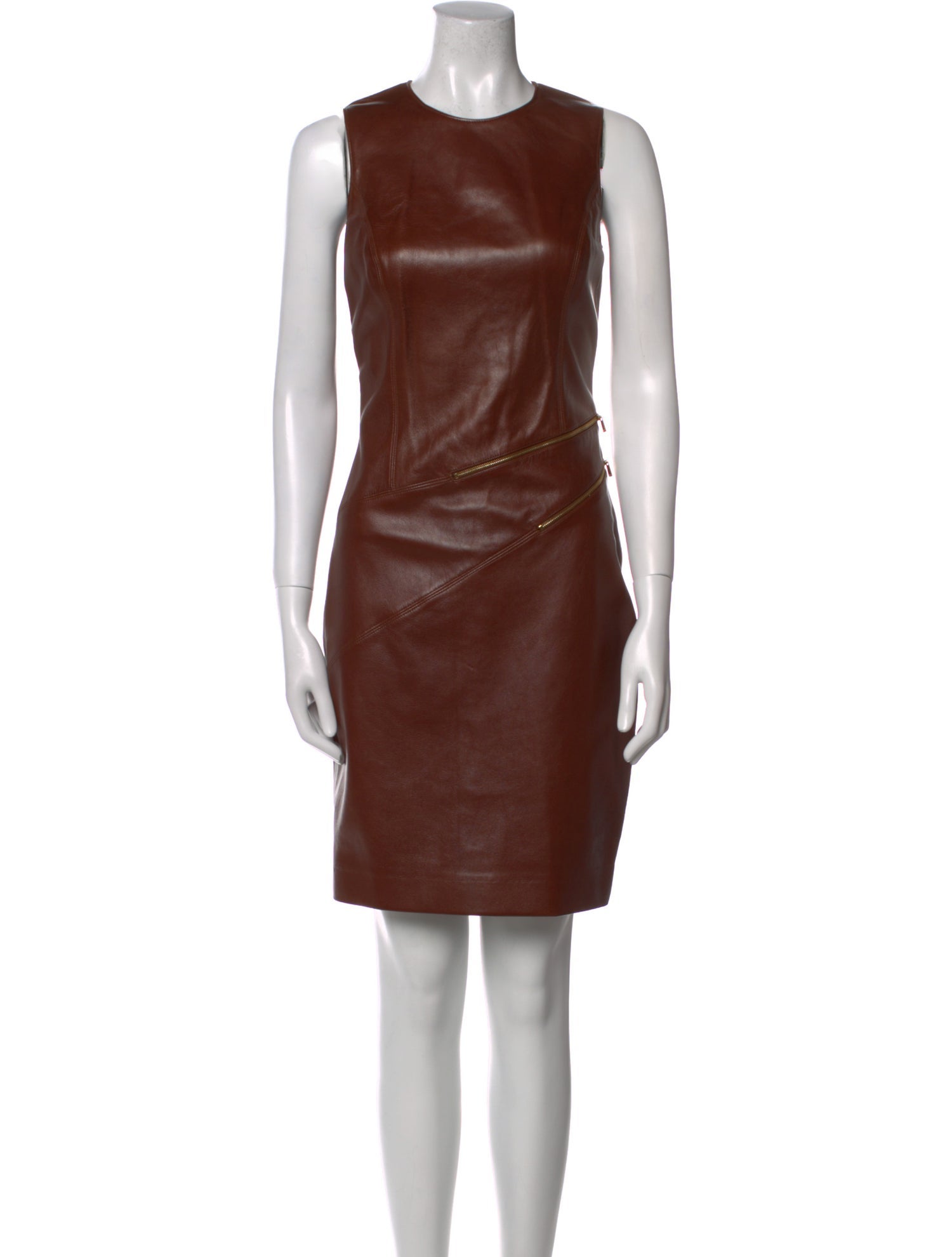 Michael Kors Leather Knee-Length Dress