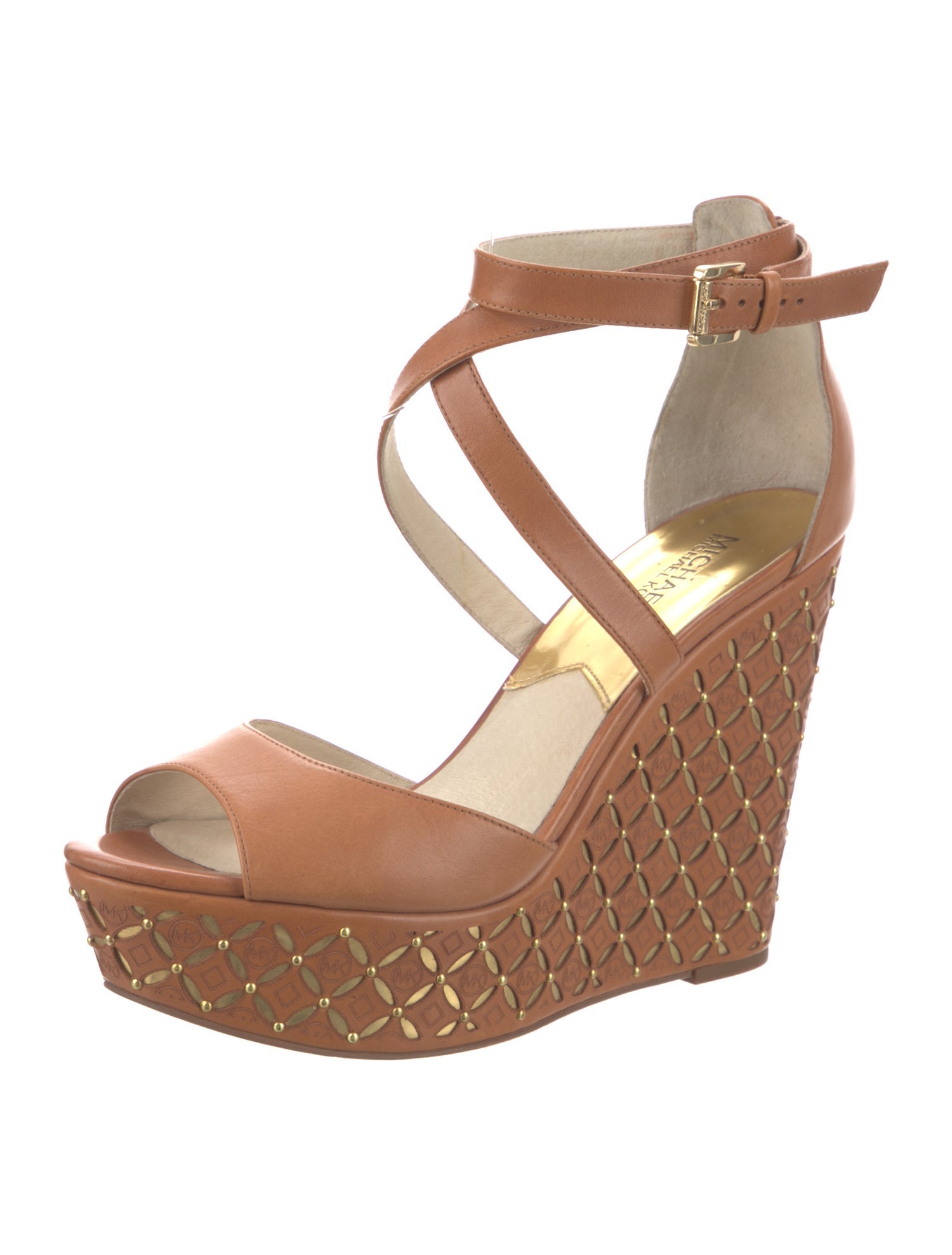 Michael Kors Signature Logo Leather Sandals