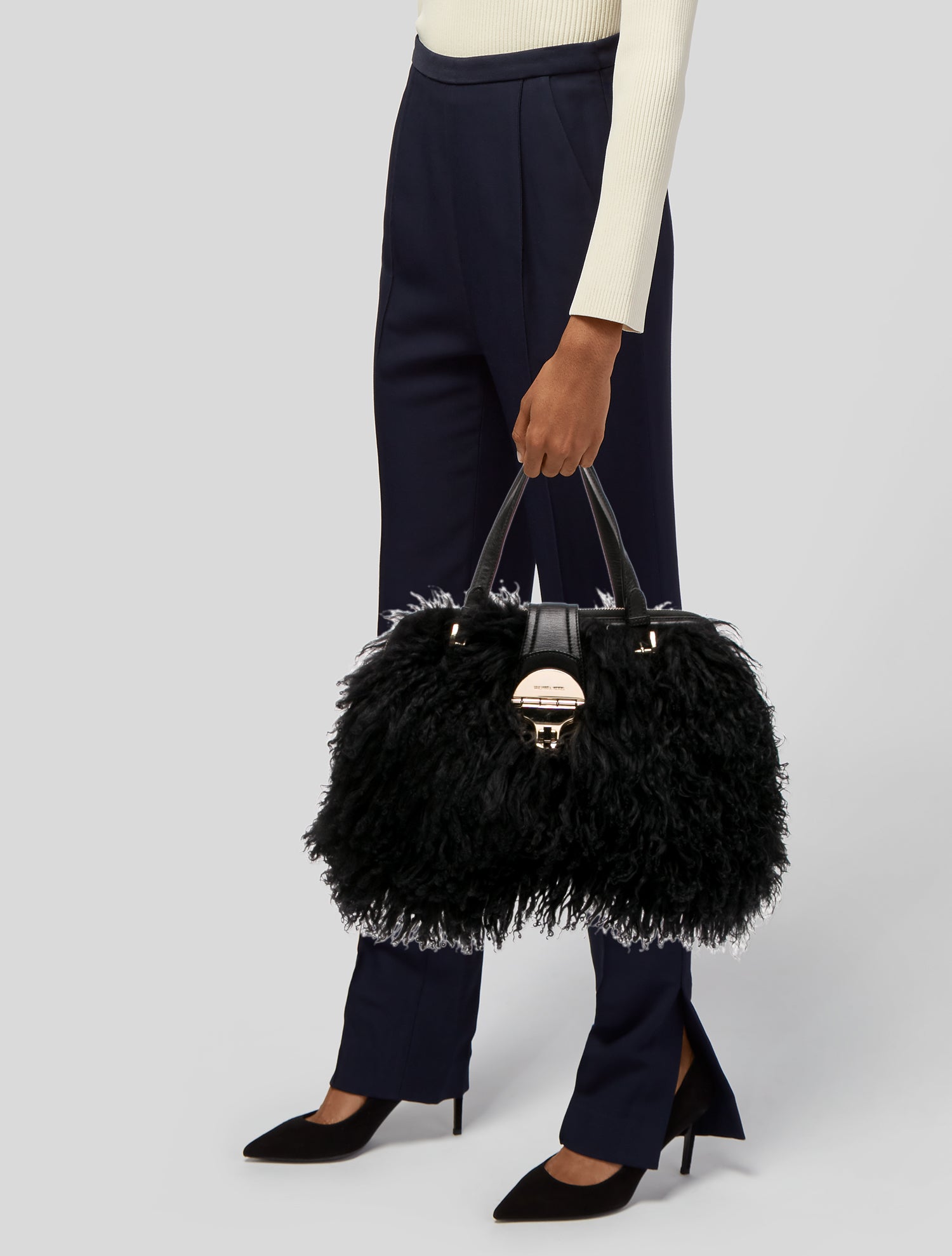 Michael Kors Faux Fur Top Handle Bag