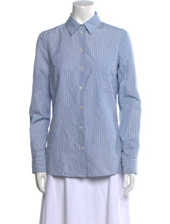 Michael Kors Striped Long Sleeve Button-Up Top