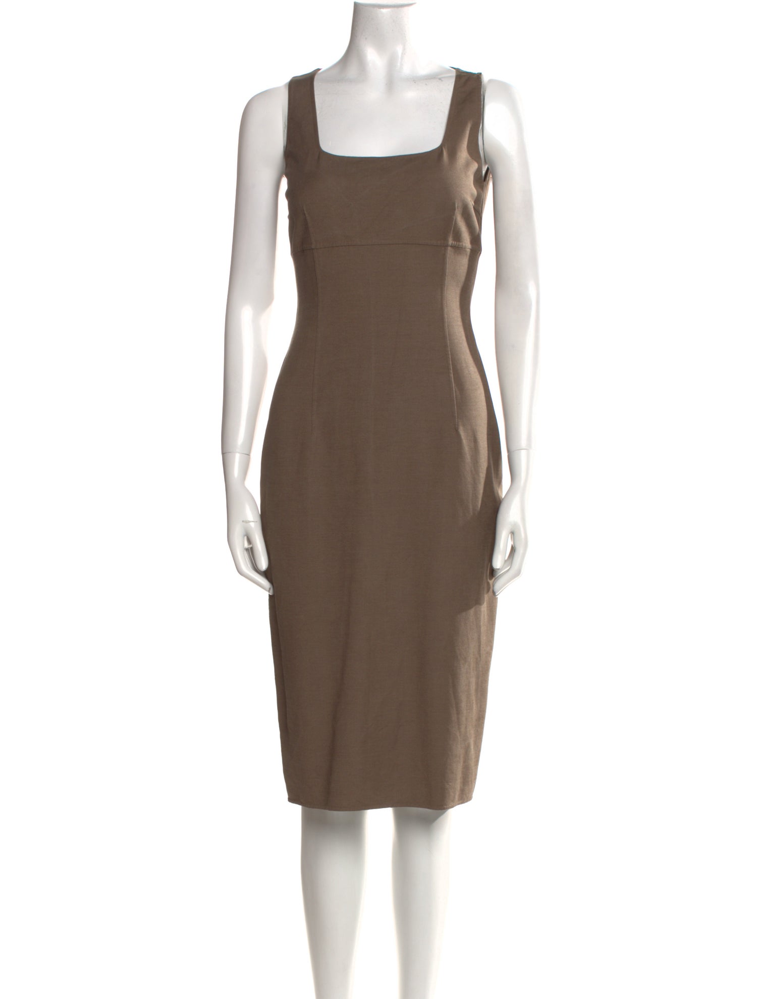 Michael Kors Square Neckline Midi Length Dress
