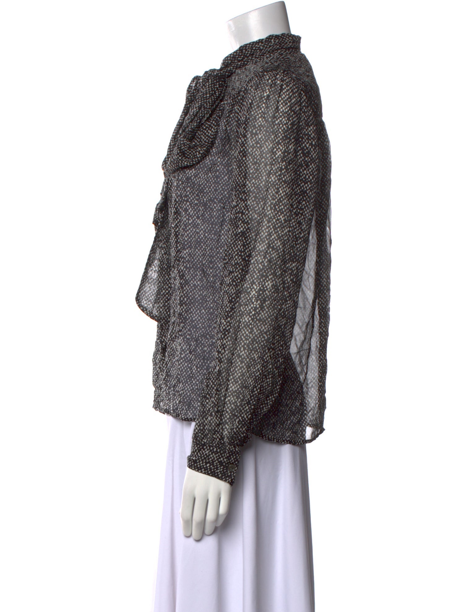 Michael Kors Silk Printed Button-Up Top