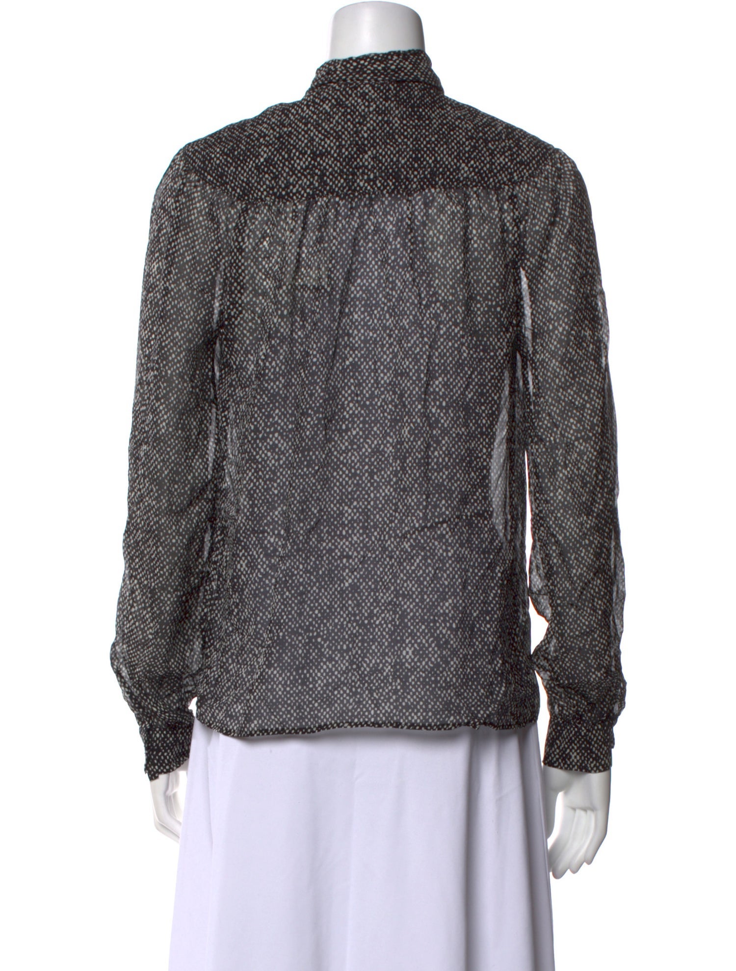 Michael Kors Silk Printed Button-Up Top