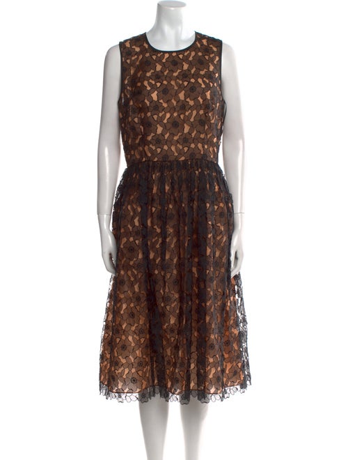 Michael Kors Lace Pattern Midi Length Dress
