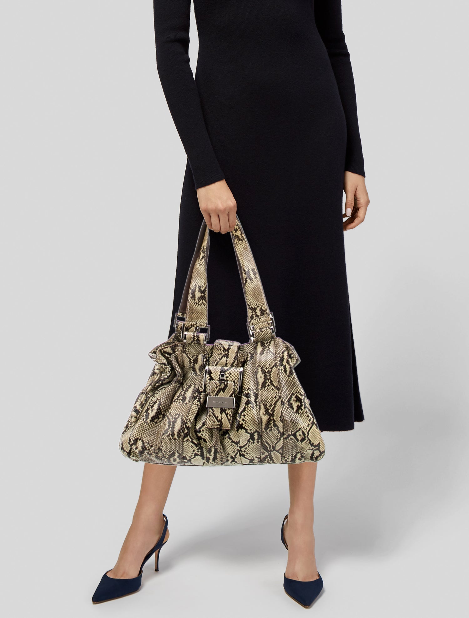 Michael Kors Embossed Leather Shoulder Bag