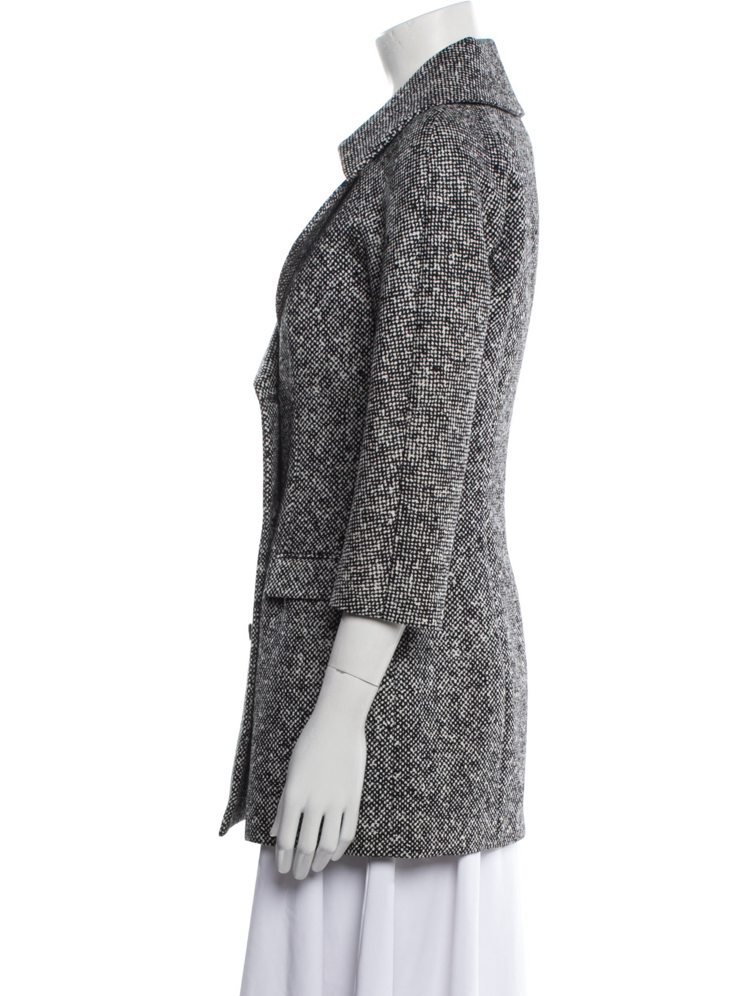 Michael Kors Virgin Wool Tweed Pattern Coat