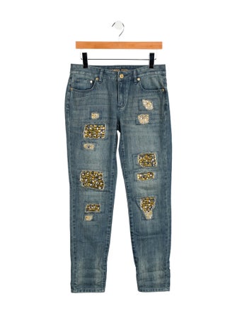 Michael Kors Mid-Rise Straight Leg Jeans