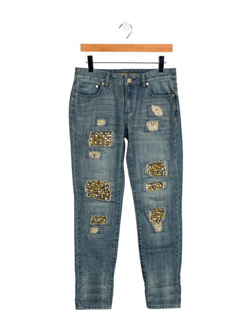 Michael Kors Mid-Rise Straight Leg Jeans