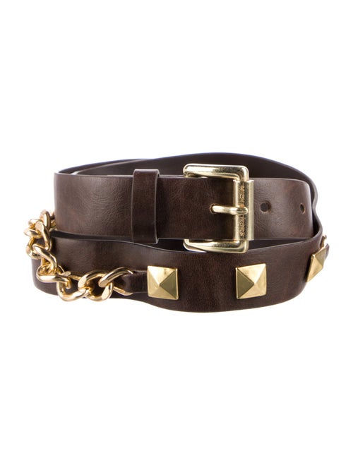 Michael Kors Leather Chain-Link Accents Belt