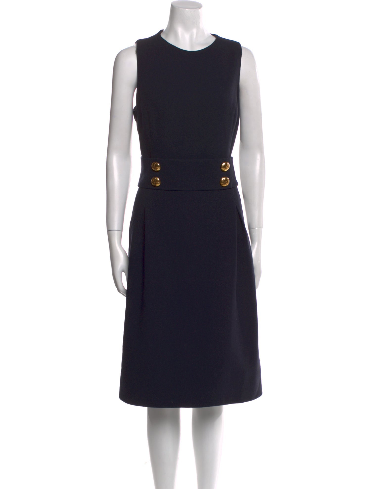 Michael Kors Collection Virgin Wool Midi Length Dress