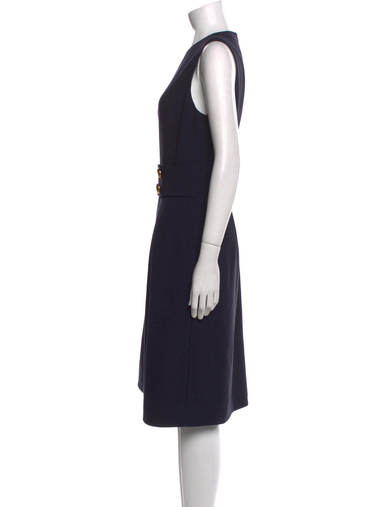 Michael Kors Collection Virgin Wool Midi Length Dress