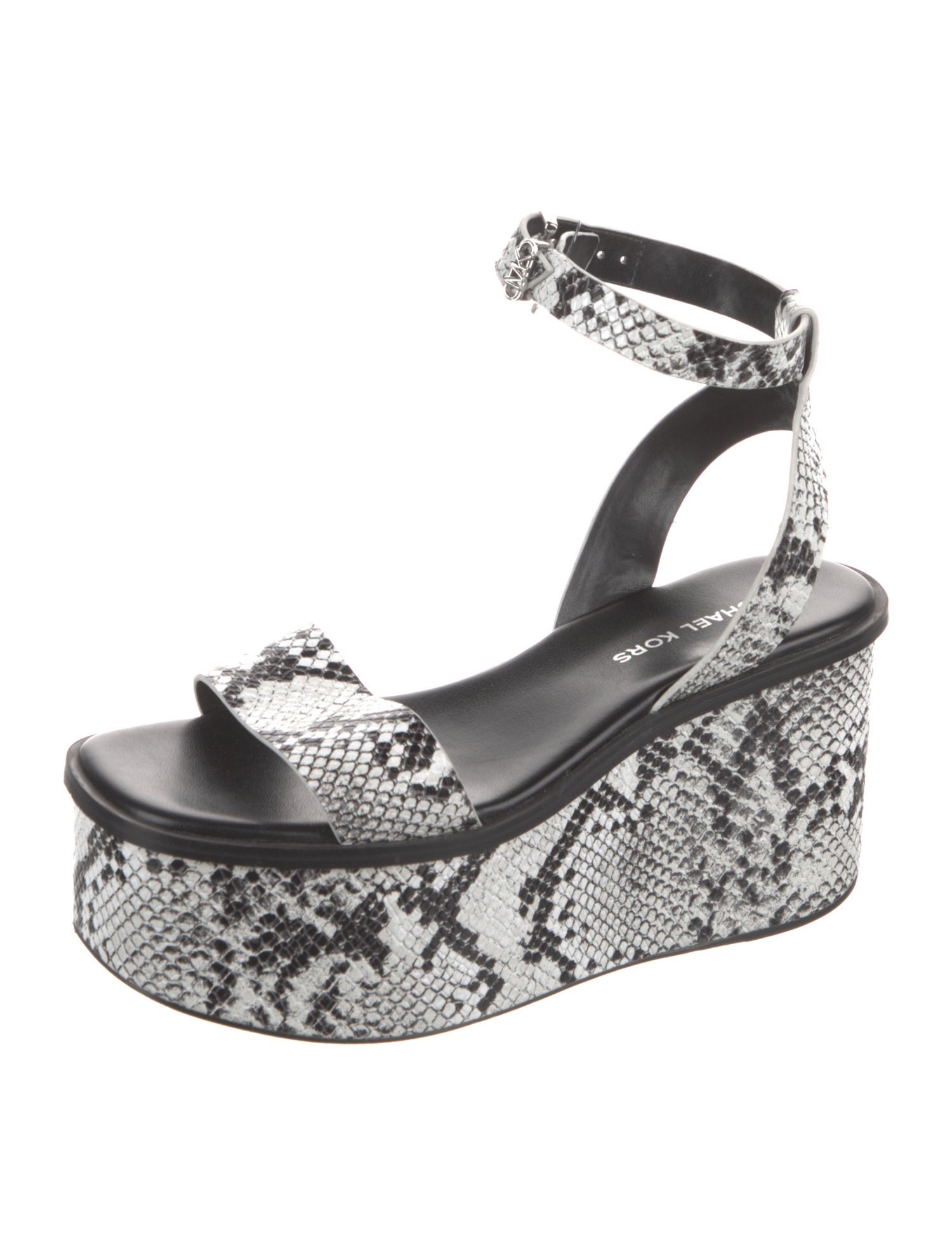 Michael Kors Leather Animal Print Slingback Sandals