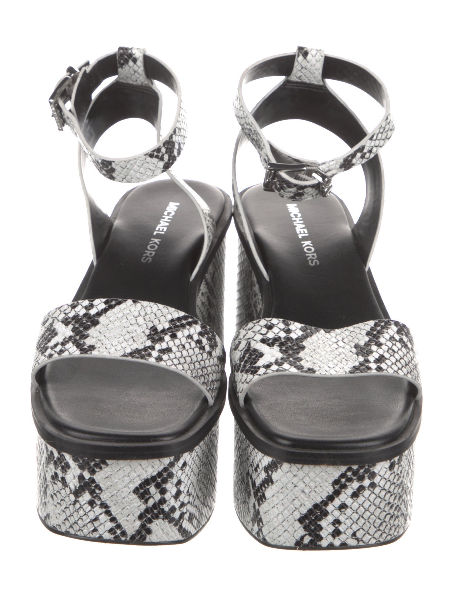 Michael Kors Leather Animal Print Slingback Sandals