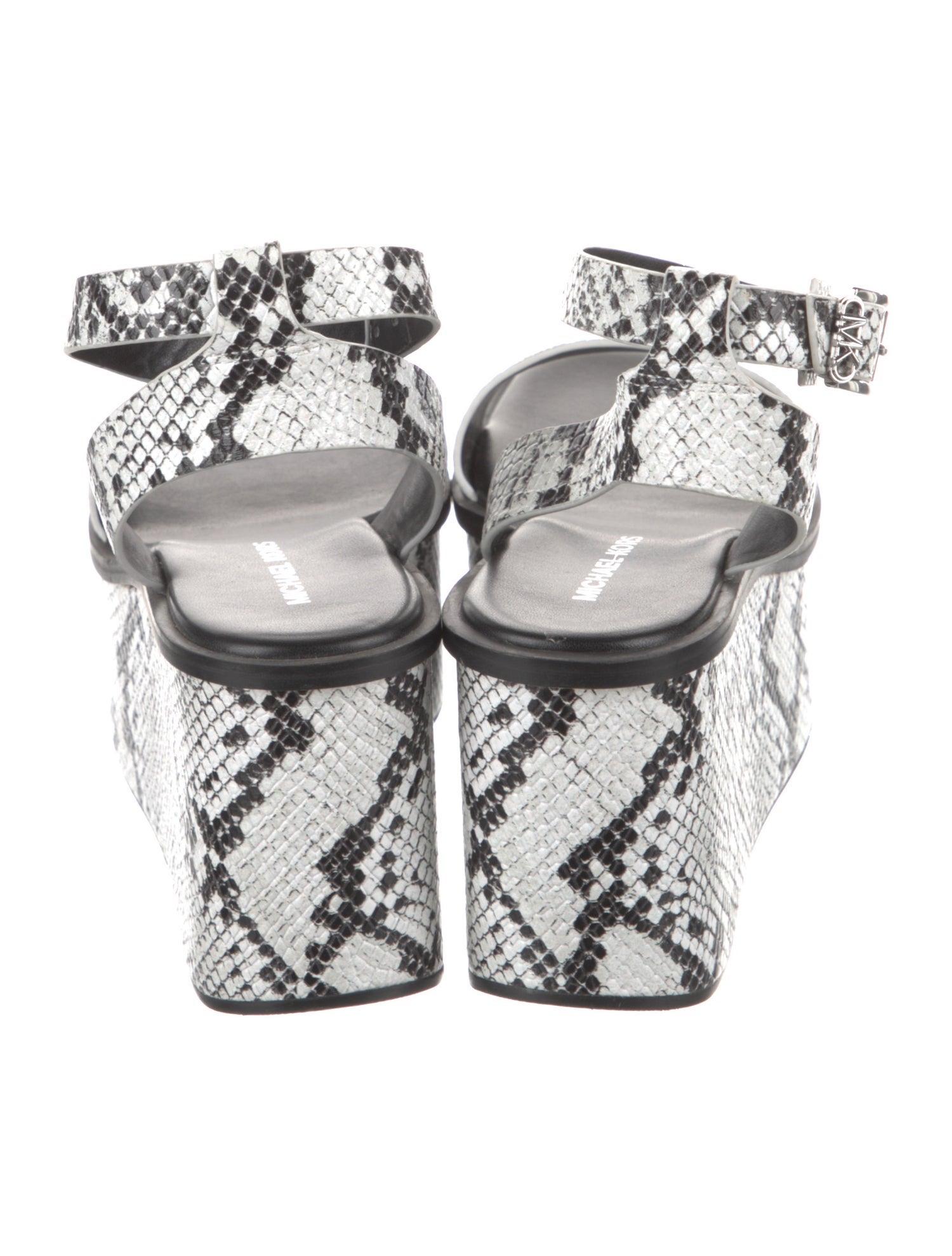 Michael Kors Leather Animal Print Slingback Sandals