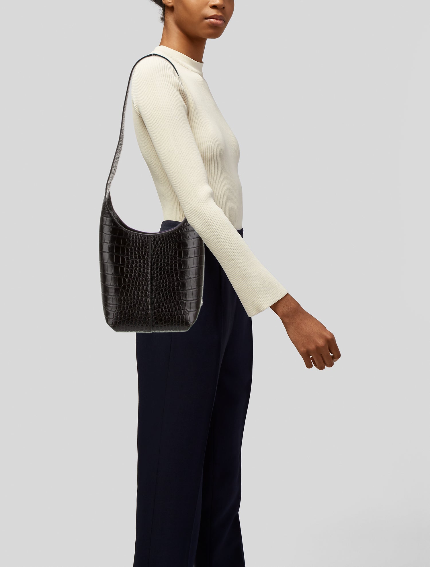 Michael Kors Collection Embossed Leather Messenger Bag