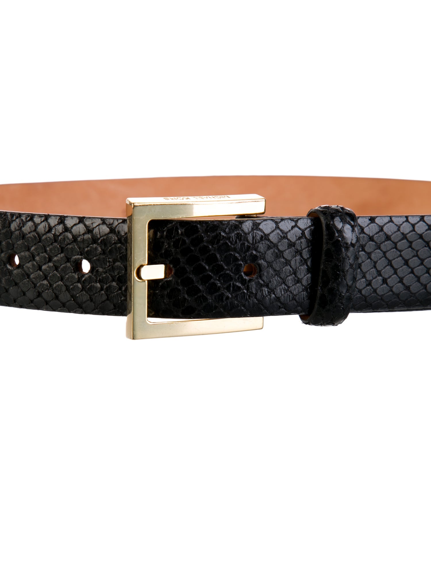 Michael Kors Skinny Embossed Leather Waist Belt