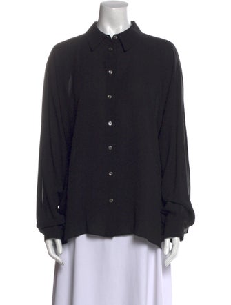 Michael Kors Silk Long Sleeve Button-Up Top