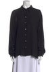 Michael Kors Silk Long Sleeve Button-Up Top