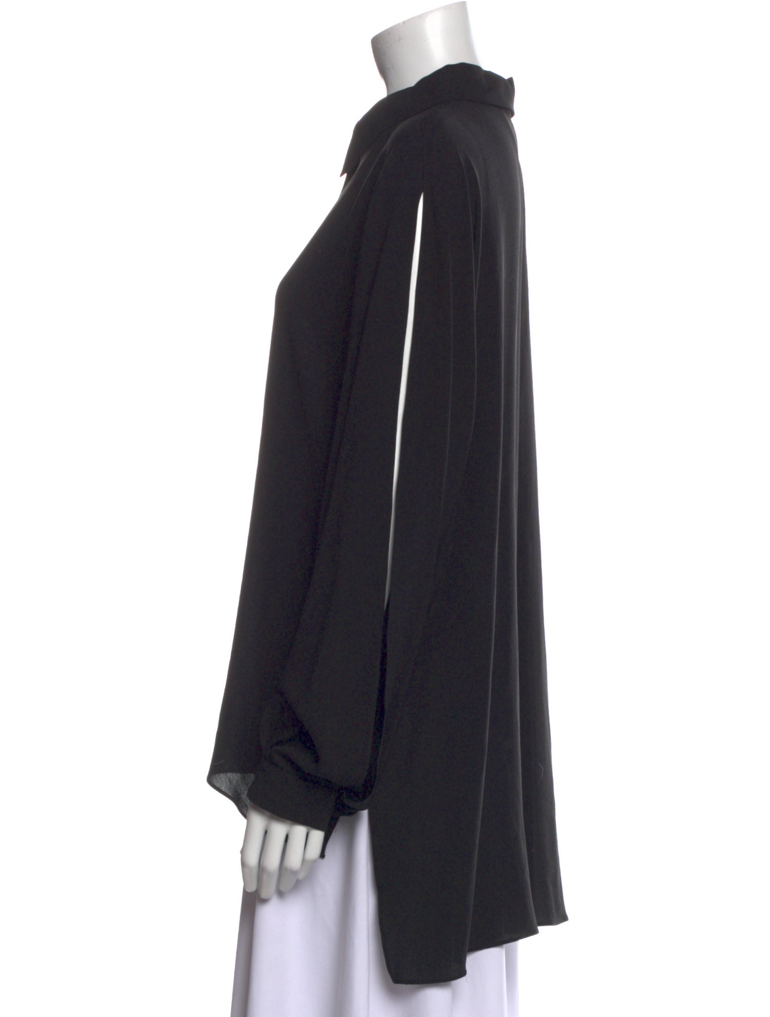 Michael Kors Silk Long Sleeve Button-Up Top