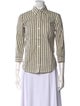 Michael Kors Linen Striped Button-Up Top