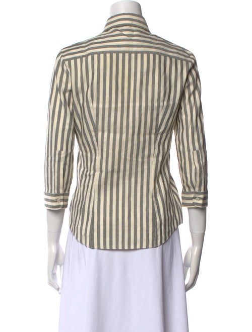 Michael Kors Linen Striped Button-Up Top