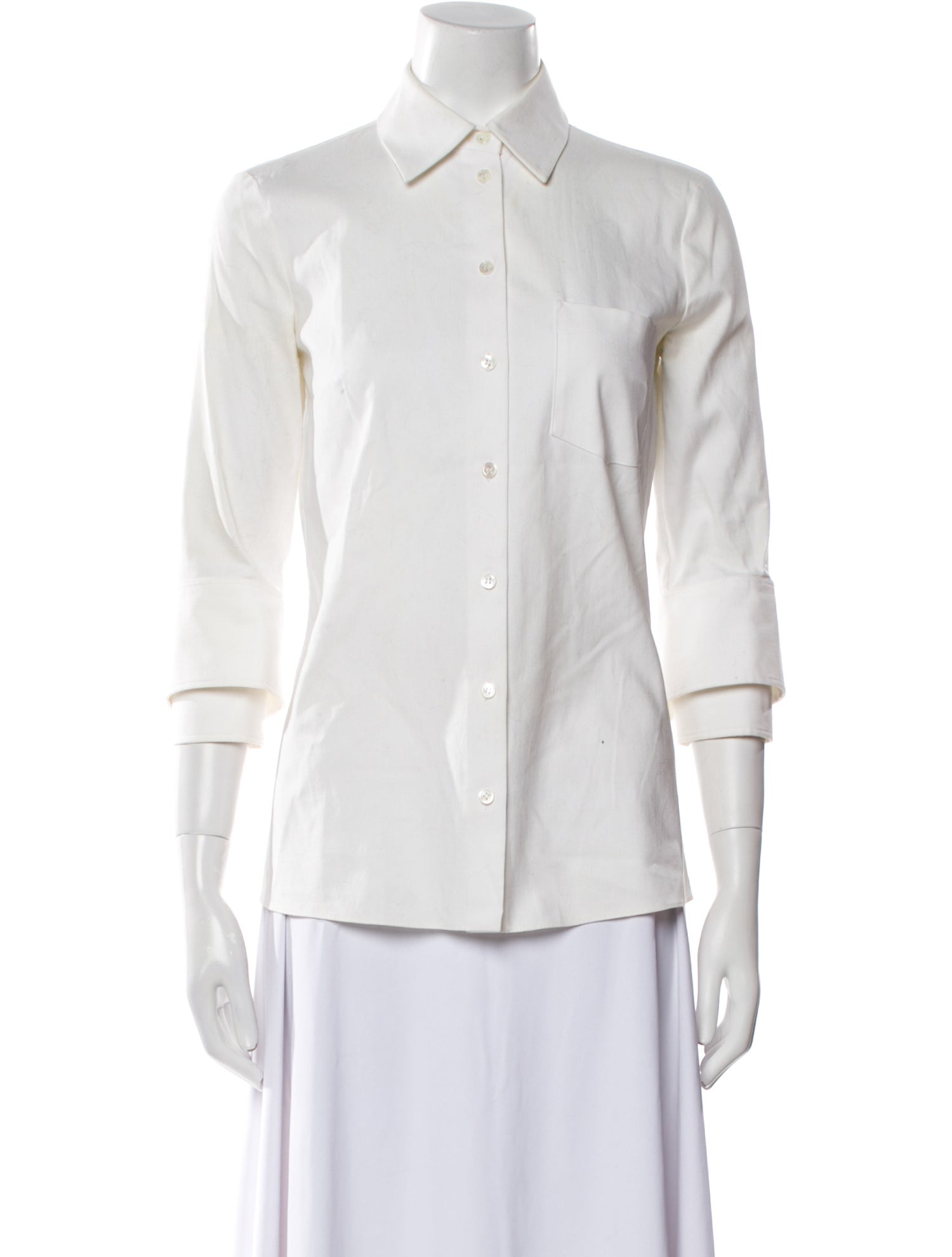 Michael Kors Three-Quarter Sleeve Button-Up Top