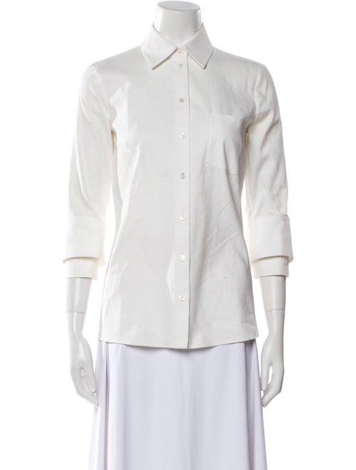 Michael Kors Three-Quarter Sleeve Button-Up Top