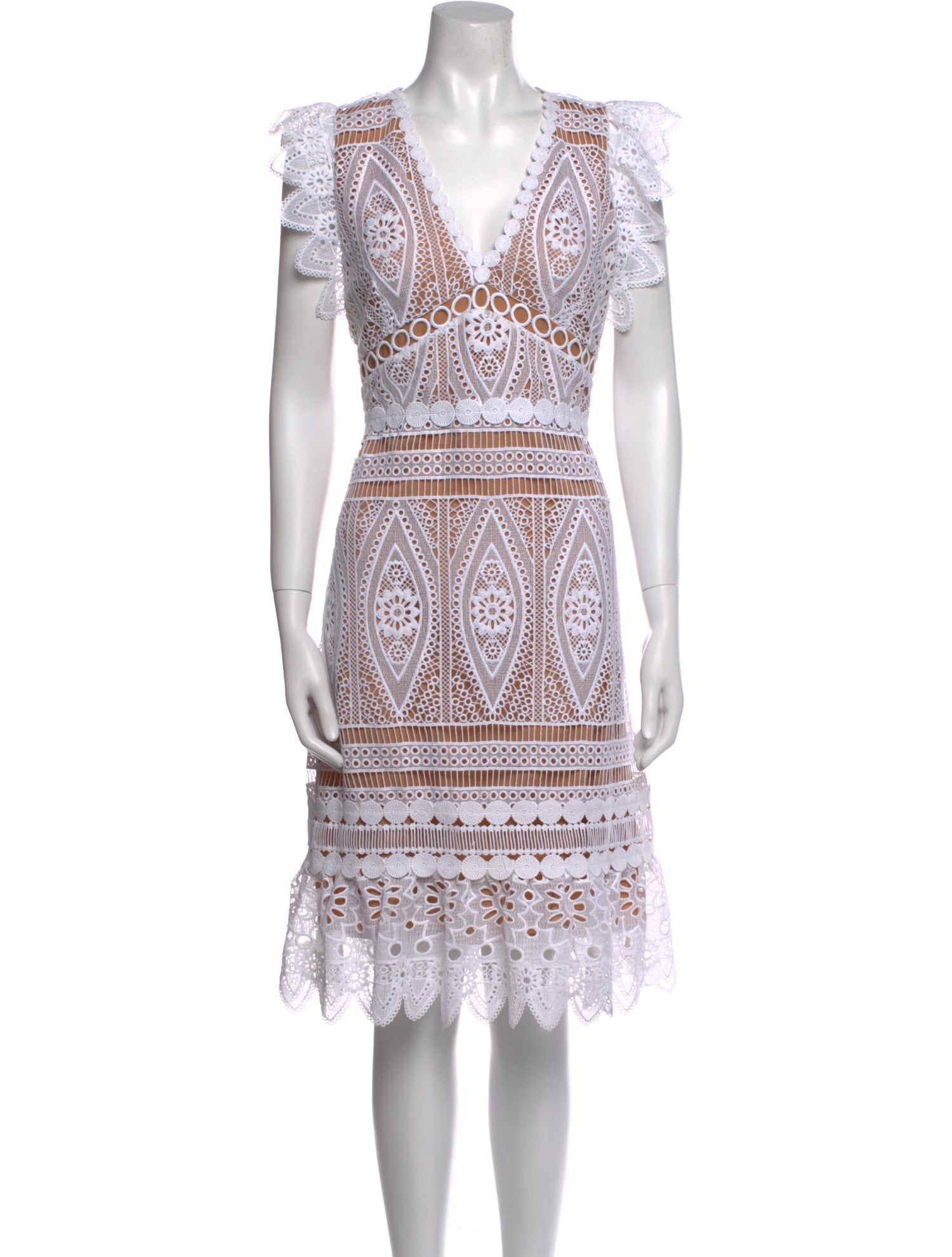 Michael Kors Lace Pattern Midi Length Dress